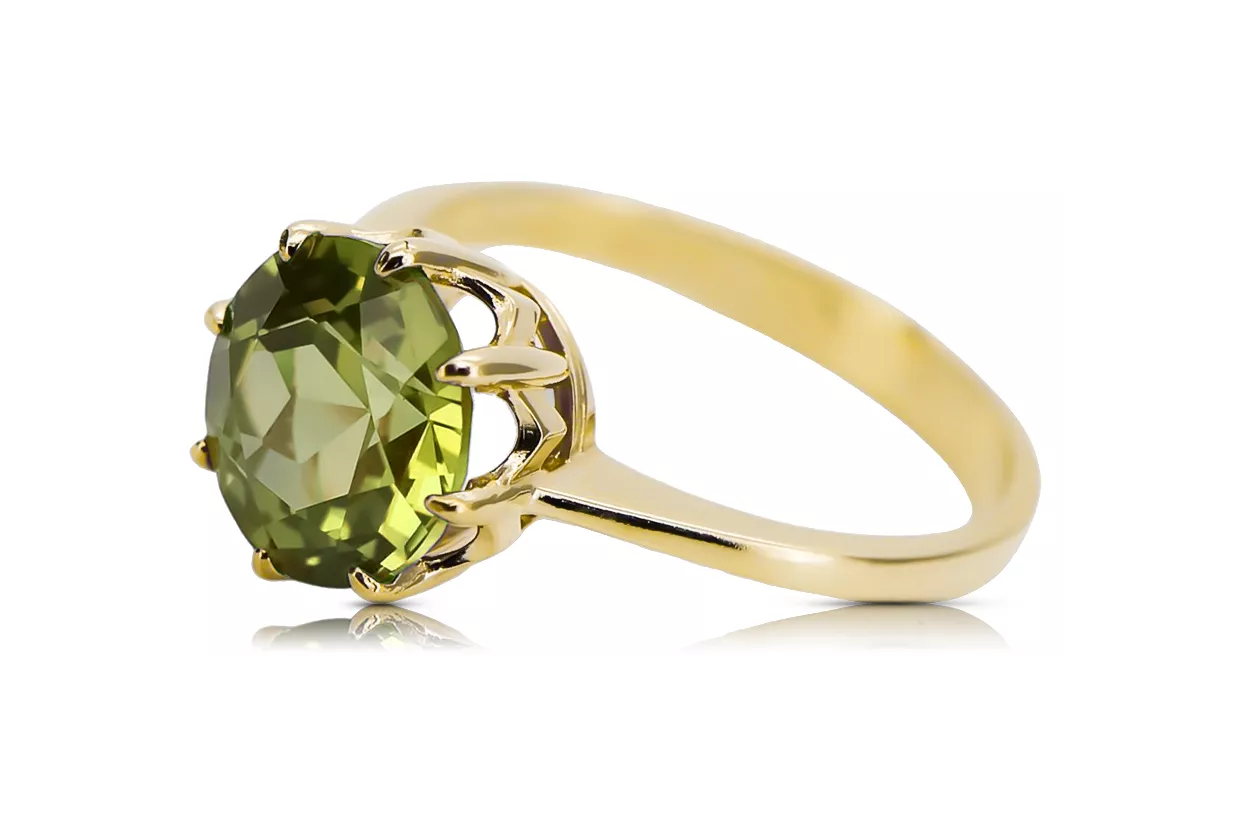 Vintage style  Žlutý peridot 14k žluté zlato vrc157y